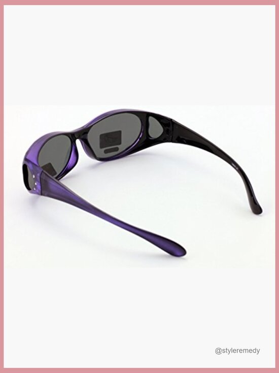 Polarized Fit Over Glasses Sunglasses with Rhinestone Rectangular Frame